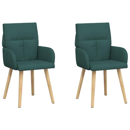 Spisestole 2 pcs Stof Mørkegrøn 60 x 56 x 96 cm