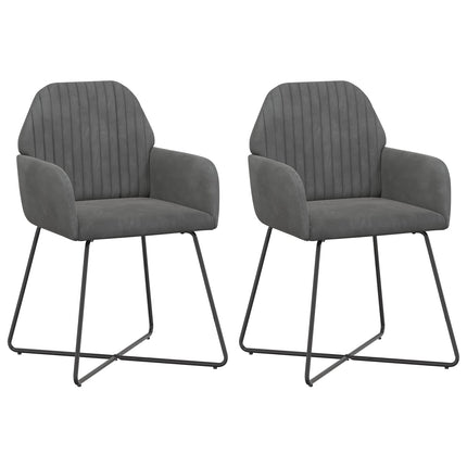 Spisestole 2 pcs Velour (V) Mørkegrå 55 x 50 x 84 cm