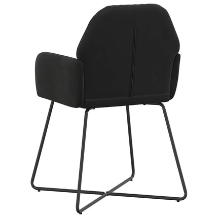 Spisestole 2 stk. Fløjl Sort 55 x 50 x 84 cm
