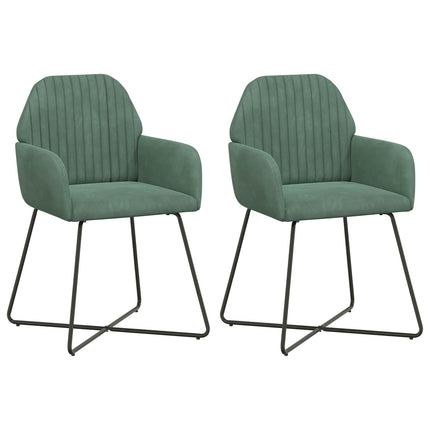 Spisestole 2 pcs Velour (V) Havgrøn 55 x 50 x 84 cm