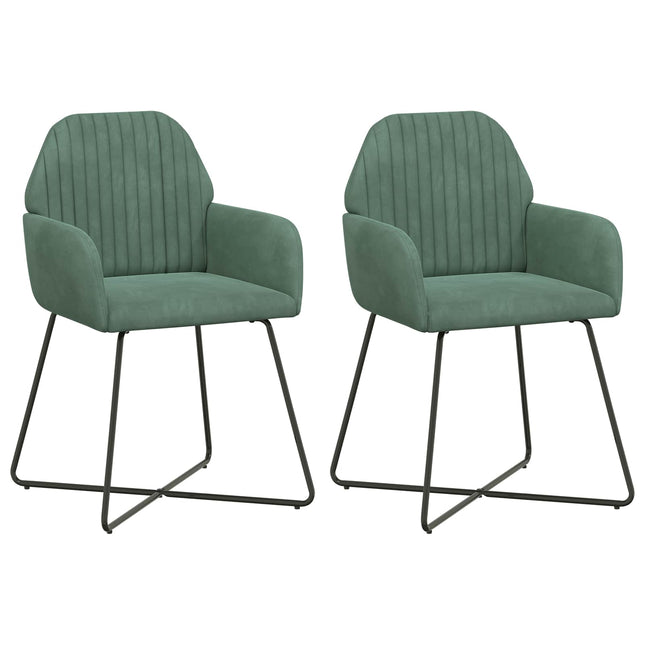 Spisestole 2 pcs Velour (V) Havgrøn 55 x 50 x 84 cm