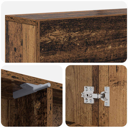 Pejseramme Gammelt træ 102 x 18 x 100,5 cm Konstrueret træ