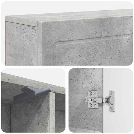 Pejseramme Betongrå 102 x 18 x 100,5 cm Konstrueret træ