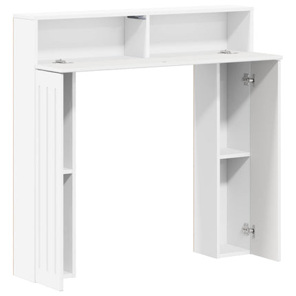 Pejseramme Hvid højglans 102 x 18 x 100,5 cm Konstrueret træ