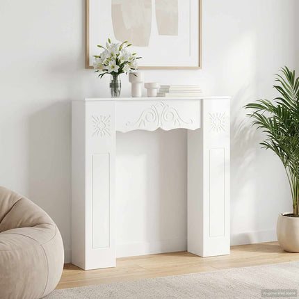 Pejseramme Hvid højglans 102 x 20 x 102 cm Konstrueret træ