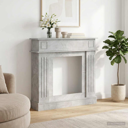 Pejseramme Betongrå 102 x 26 x 100 cm Konstrueret træ