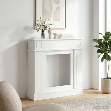 Pejseramme Hvid højglans 102 x 26 x 100 cm Konstrueret træ