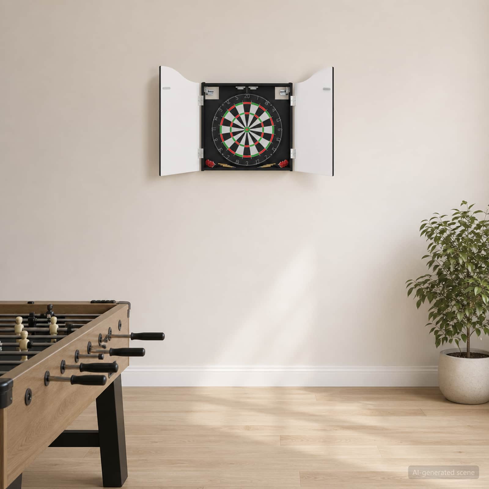 Dartboard Skab Sort 56 x 12 x 63 cm Konstrueret træ billede