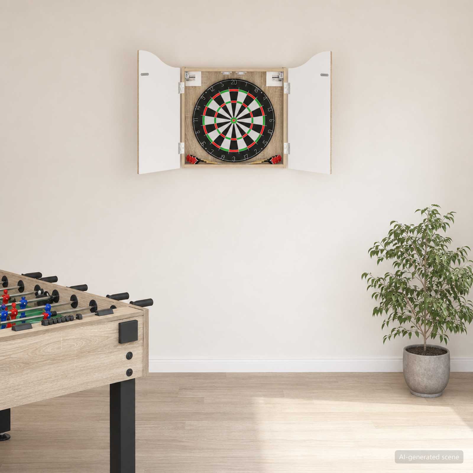 Dartboard Skab Sonoma-eg 56 x 12 x 63 cm Konstrueret træ billede
