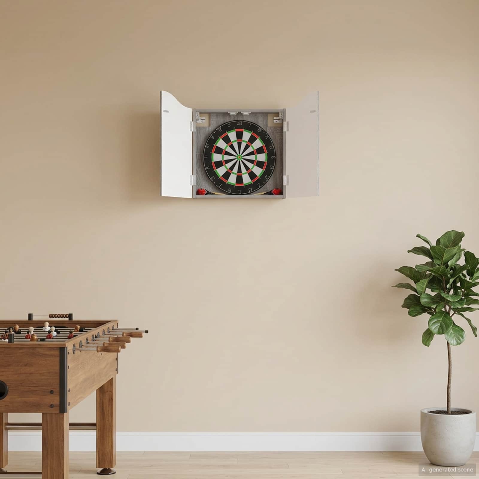 Dartboard Skab Grå Sonoma 56 x 12 x 63 cm Konstrueret træ billede