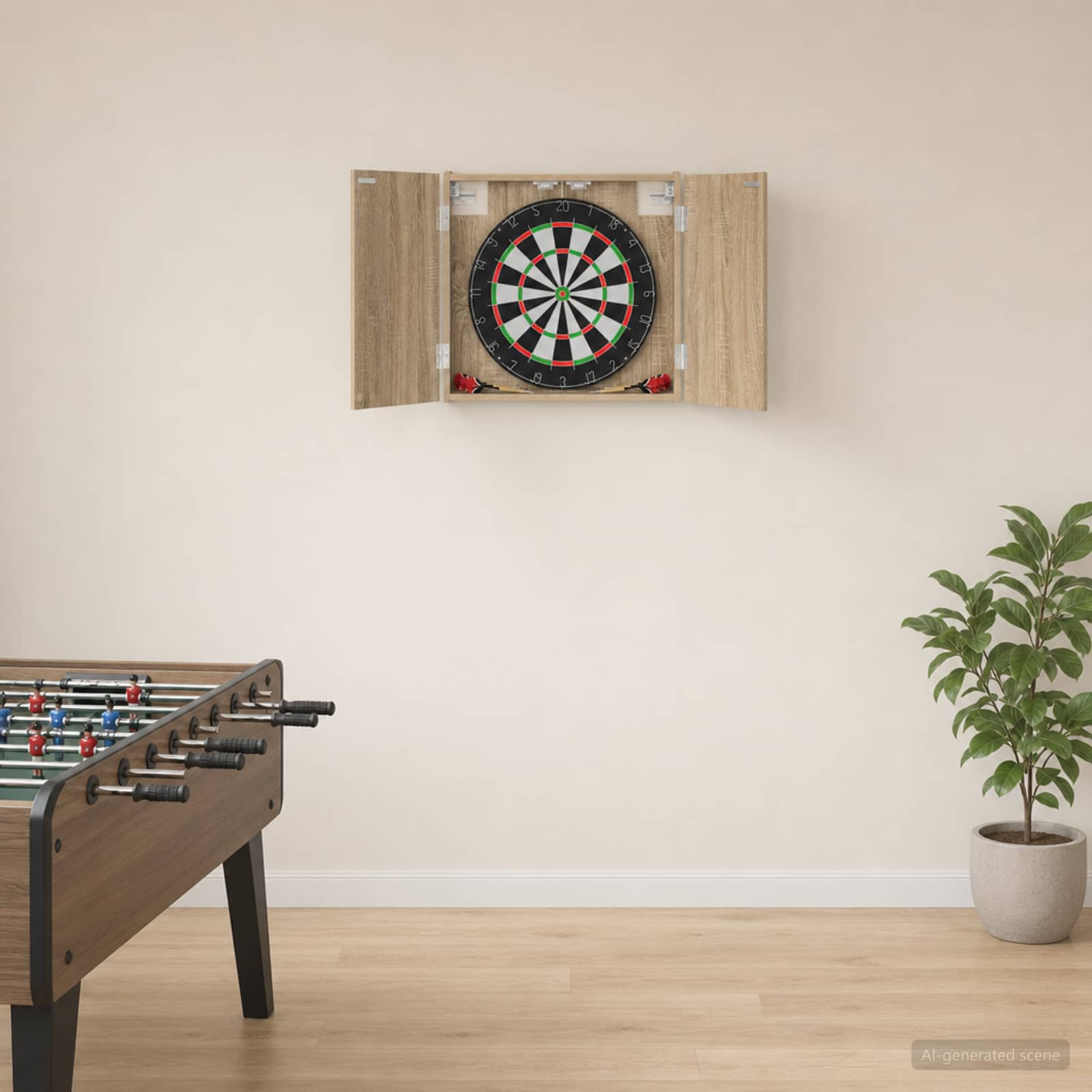 Dartboard Skab Sonoma-eg 56 x 12 x 53,5 cm Konstrueret træ billede