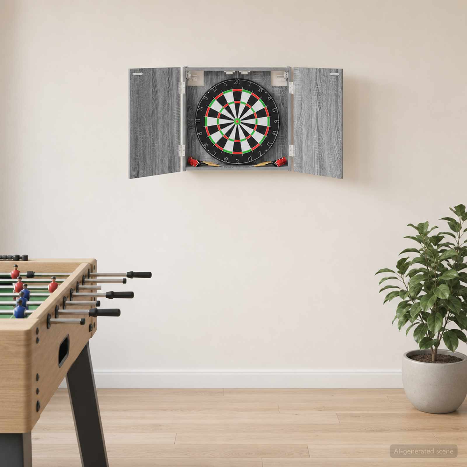 Dartboard Skab Grå Sonoma 56 x 12 x 53,5 cm Konstrueret træ billede