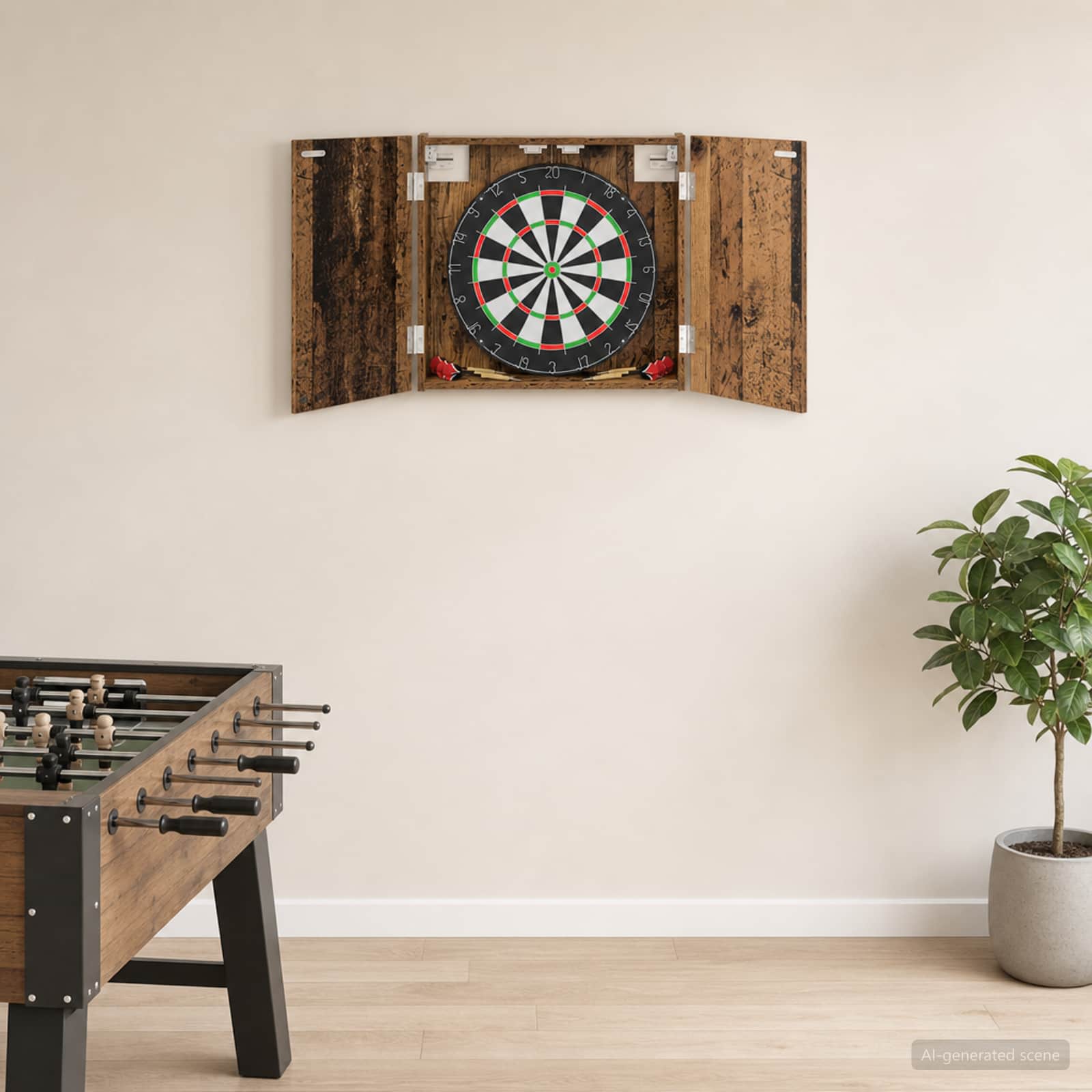 Dartboard Skab Gammelt træ 56 x 12 x 53,5 cm Konstrueret træ billede