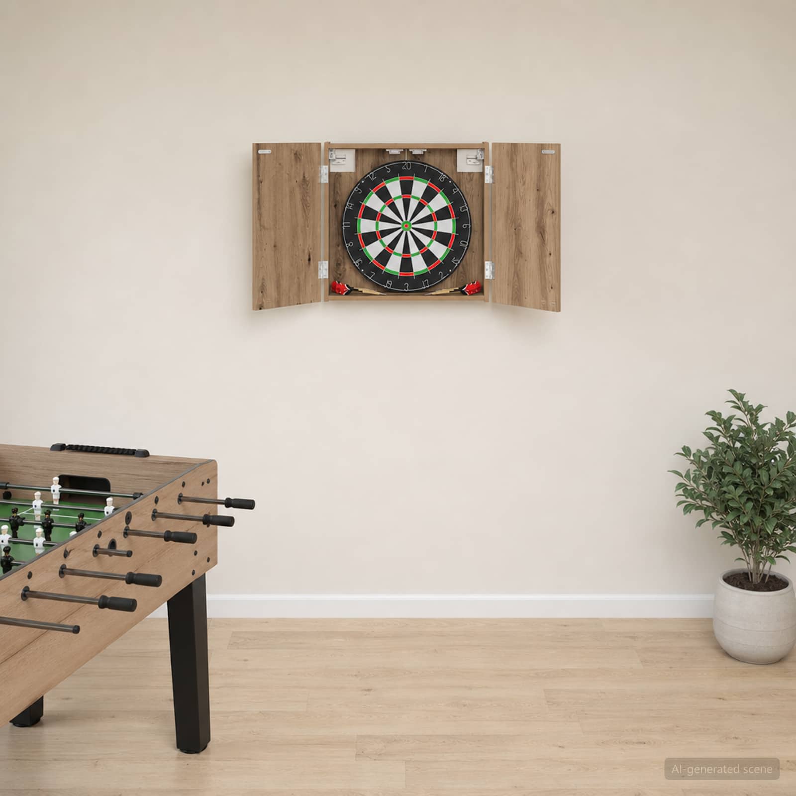 Dartboard Skab Artisan-eg 56 x 12 x 53,5 cm Konstrueret træ billede
