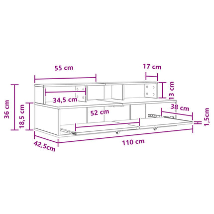 Studiobord Artisan-eg 110 x 42,5 x 36 cm Konstrueret træ