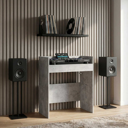 DJ Bord Betongrå 102 x 45 x 102 cm Konstrueret træ