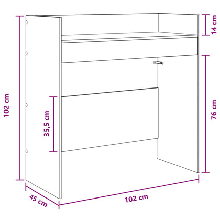 DJ Bord Betongrå 102 x 45 x 102 cm Konstrueret træ