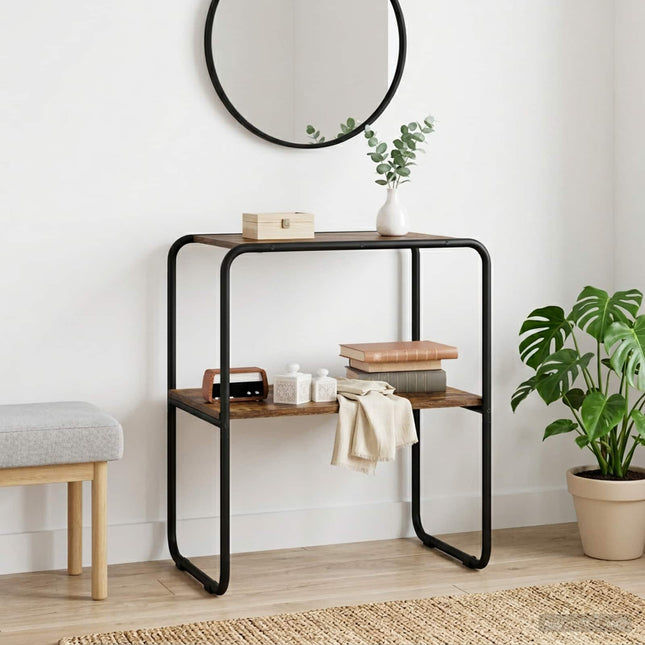 Konsolbord Røget eg 80 x 42,5 x 70 cm Konstrueret træ