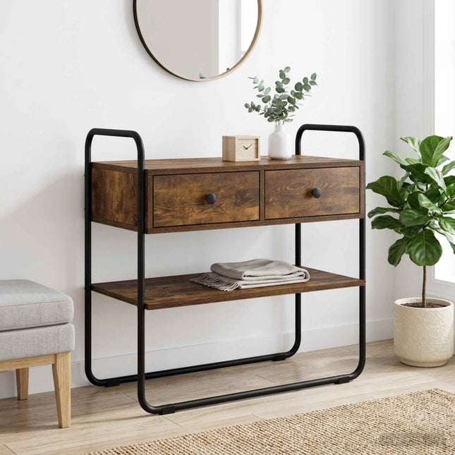 Konsolbord Røget eg 100 x 40 x 75 cm Konstrueret træ