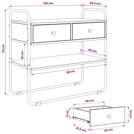 Konsolbord Grå Sonoma 100 x 40 x 75 cm Konstrueret træ