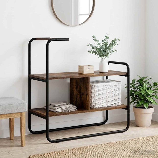 Konsolbord Røget eg 80 x 35 x 75 cm Konstrueret træ