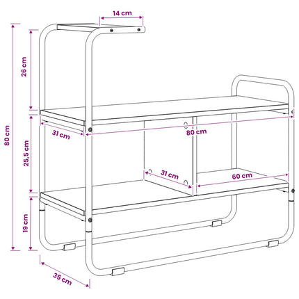 Konsolbord Grå Sonoma 80 x 35 x 75 cm Konstrueret træ