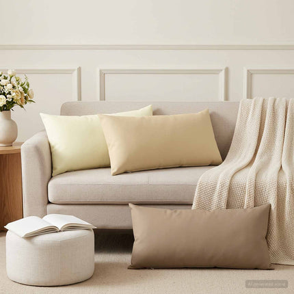 Pude med pude HEERLEN 2 stk. Beige Polyester