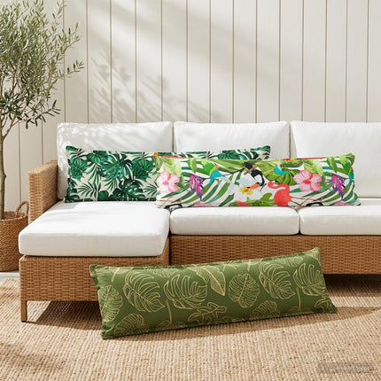 Pude Blad med pude HOUTEN Bladmønster 40 x 145 cm Polyester