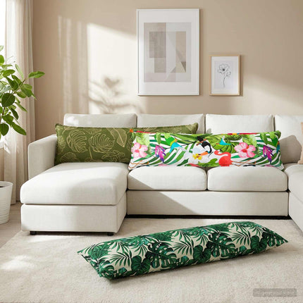 Pude Blad med pude HOUTEN Bladmønster 40 x 145 cm Polyester