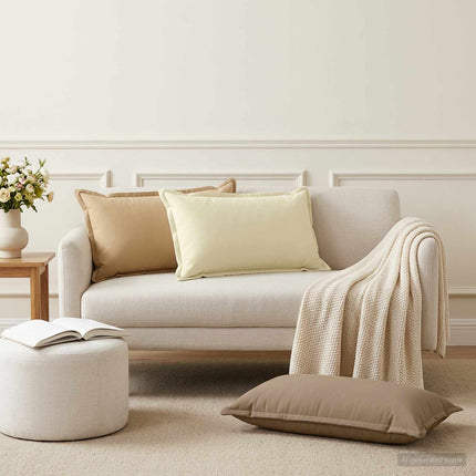 Pude med pude HOUTEN 12 stk. Gråbrun Polyester