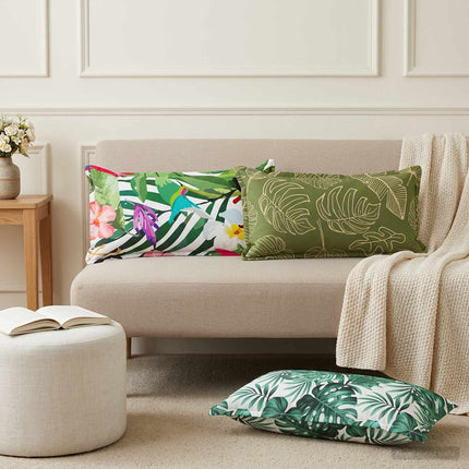 Pude Blad med pude HOUTEN 12 stk. Bladmønster Polyester