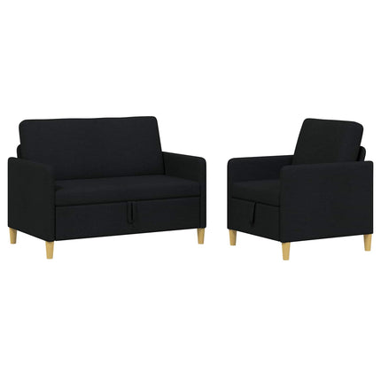 Sofa sæt med opbevaring 2 pcs Sort Polyester