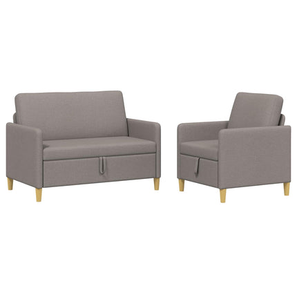 Sofa sæt med opbevaring 2 pcs Gråbrun Polyester