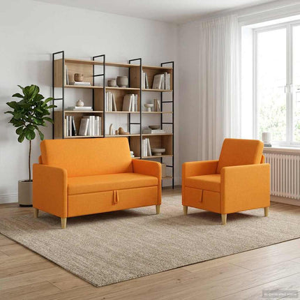 Sofa sæt med opbevaring 2 pcs Mørk Gul Polyester