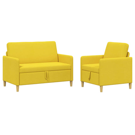 Sofa sæt med opbevaring 2 pcs Lys Gul Polyester