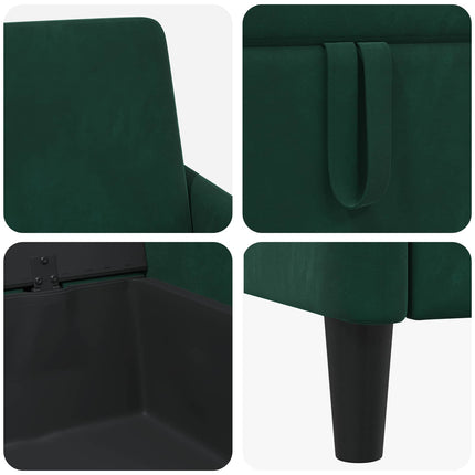 Sofa sæt med opbevaring 2 stk. Mørkegrøn Polyester