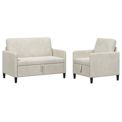 Sofa sæt med opbevaring 2 stk. Cremefarvet Polyester