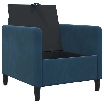 Sofa sæt med opbevaring 2 stk. Blå Polyester