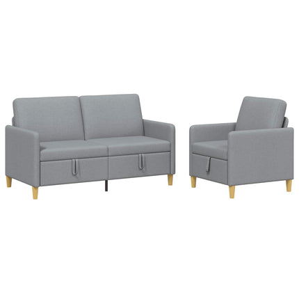 Sofa sæt med opbevaring 2 stk. Lysegrå Polyester