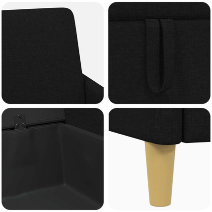 Sofa sæt med opbevaring 2 stk. Sort Polyester