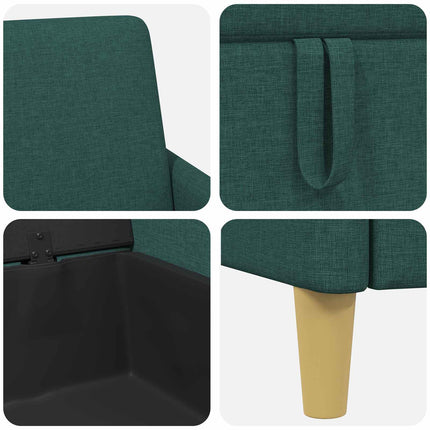 Sofa sæt med opbevaring 2 stk. Mørkegrøn Polyester