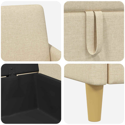 Sofa sæt med opbevaring 2 stk. Cremefarvet Polyester