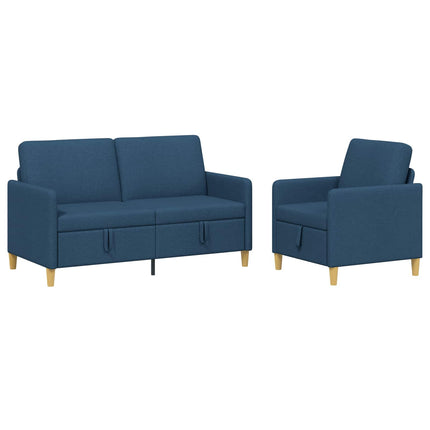 Sofa sæt med opbevaring 2 pcs Blå Polyester