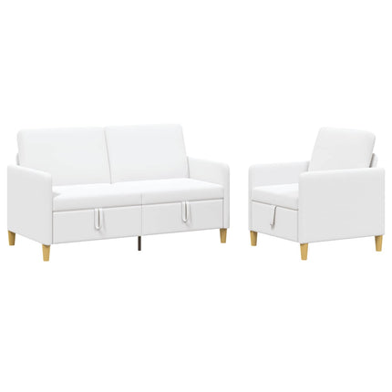 Sofa sæt med opbevaring 2 stk. Hvid Polyester