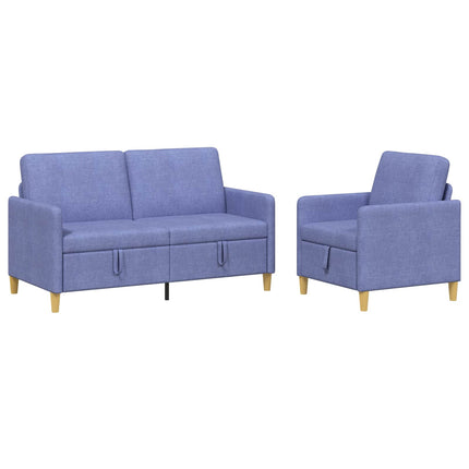 Sofa sæt med opbevaring 2 pcs Jeans blå Polyester