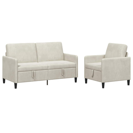Sofa sæt med opbevaring 2 stk. Cremefarvet Polyester