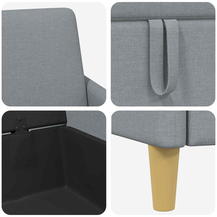 Sofa sæt med opbevaring 2 pcs Lysegrå Polyester