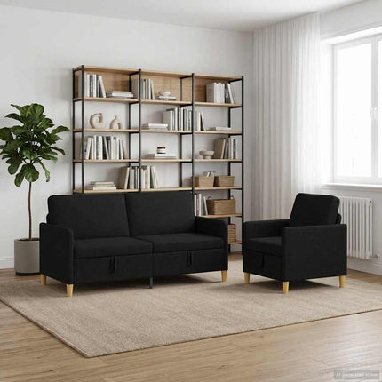 Sofa sæt med opbevaring 2 pcs Sort Polyester