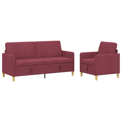 Sofa sæt med opbevaring 2 stk. Vinrød Polyester
