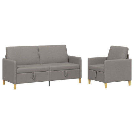 Sofa sæt med opbevaring 2 pcs Gråbrun Polyester